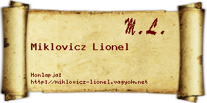 Miklovicz Lionel névjegykártya